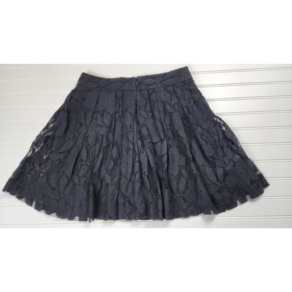 LOFT Petite Black Lace‎ A-Line Skirt Midi Flare Women's Size 4P